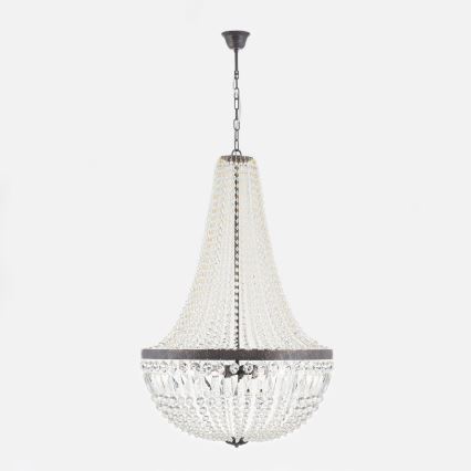 Kristalni lestenec na verigi ARILA 6xE27/60W/230V pr. 60 cm rjava/patina