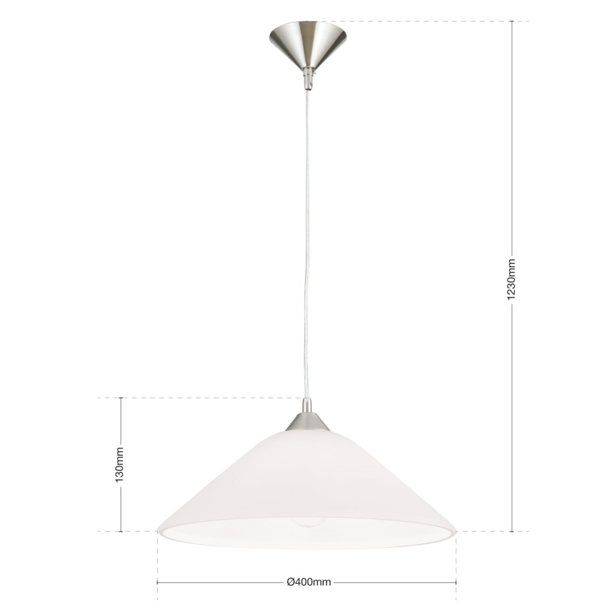 Lestenec na vrvici GRADO 1xE27/60W/230V pr. 40 cm mat krom