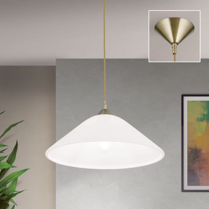 Lestenec na vrvici GRADO 1xE27/60W/230V pr. 40 cm medenina