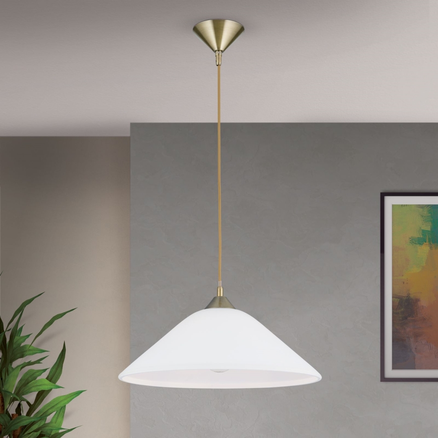 Lestenec na vrvici GRADO 1xE27/60W/230V pr. 40 cm medenina