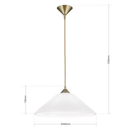 Lestenec na vrvici GRADO 1xE27/60W/230V pr. 40 cm medenina