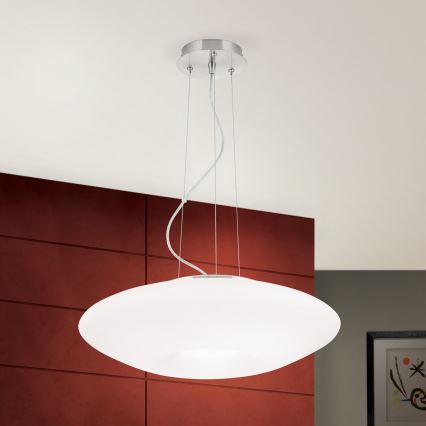 Lestenec na vrvici BLANC 2xE27/60W/230V pr. 49 cm mat krom