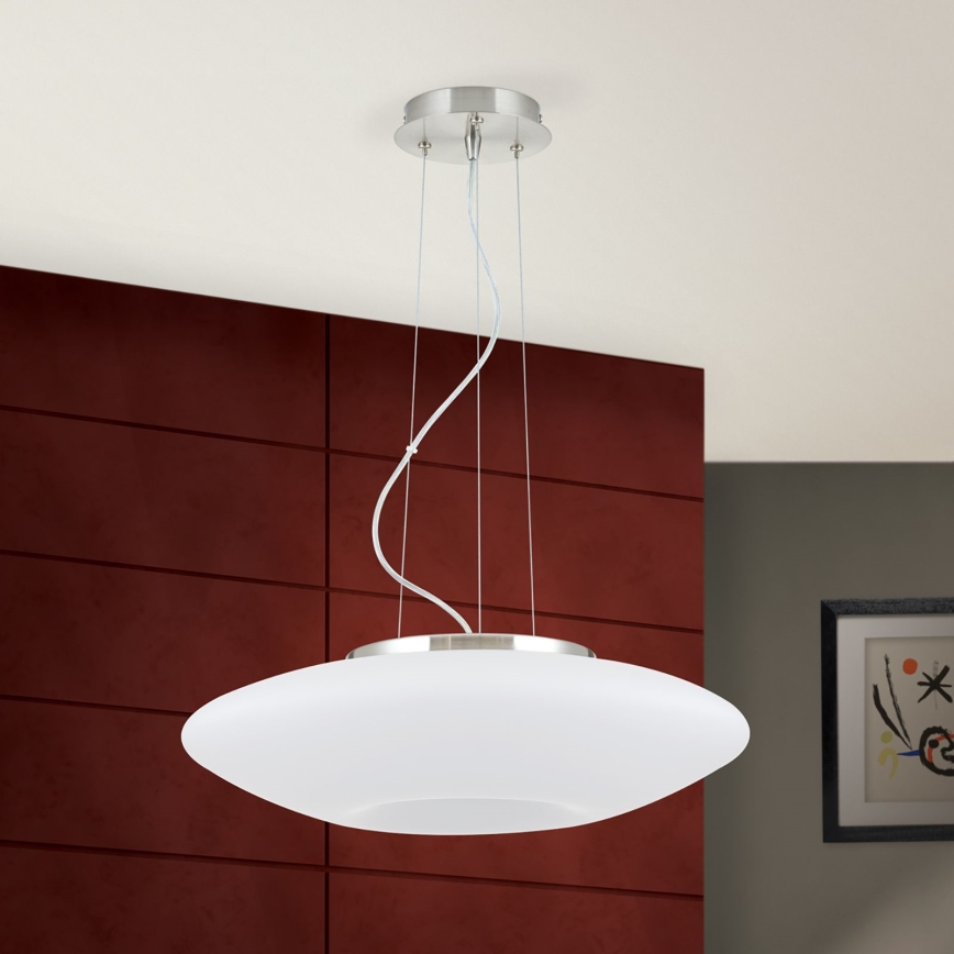 Lestenec na vrvici BLANC 2xE27/60W/230V pr. 49 cm mat krom