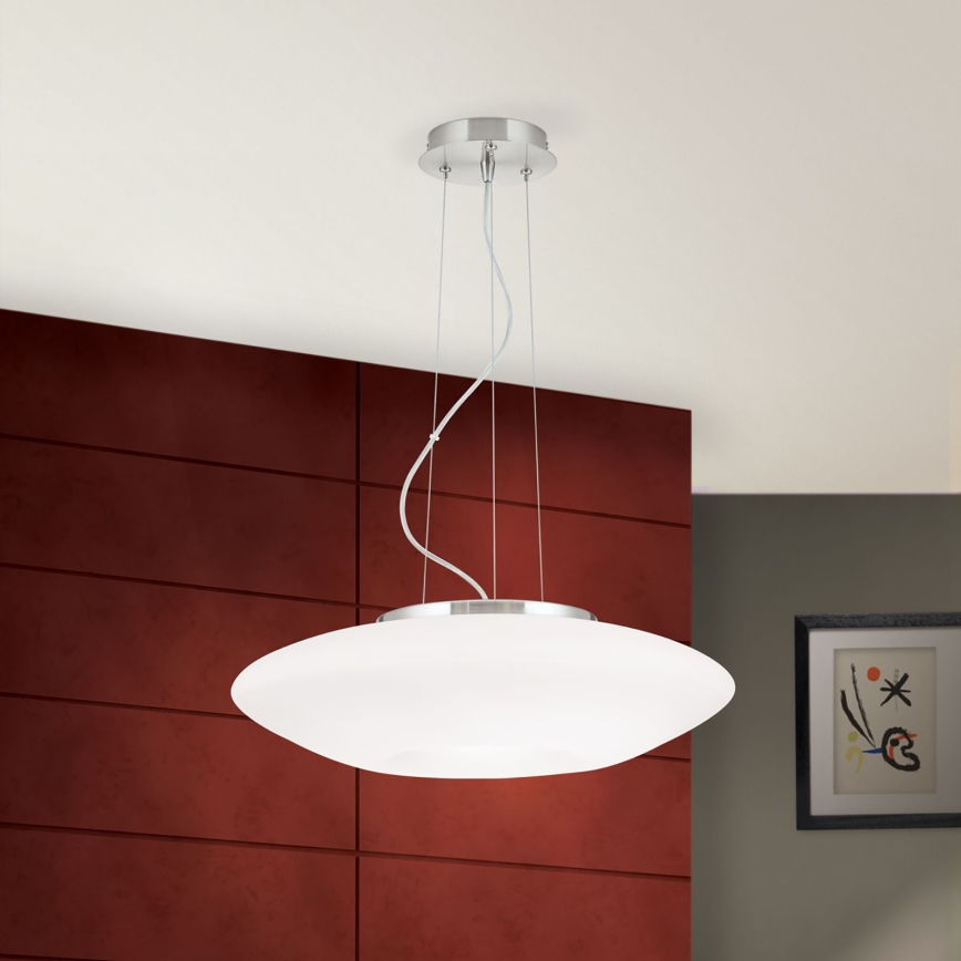 Lestenec na vrvici BLANC 2xE27/60W/230V pr. 49 cm mat krom