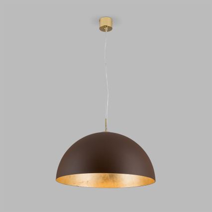 Lestenec na vrvici ELIANO 1xE27/60W/230V pr. 50 cm rjava/zlata