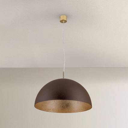 Lestenec na vrvici ELIANO 1xE27/60W/230V pr. 50 cm rjava/zlata