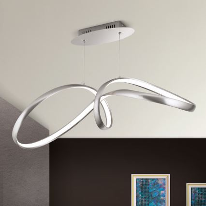 LED Zatemnitveni lestenec na vrvici CIRCUS LED/36W/230V srebrna