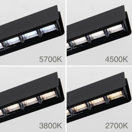 LED Zatemnitveni lestenec na vrvici TARA LED/44W/230V 2700/3800/4500/5700K črna