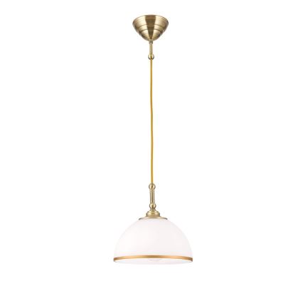 Lestenec na vrvici OLD LAMP 1xE27/40W/230V bela/medenina