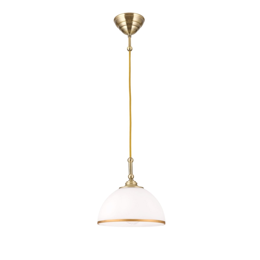 Lestenec na vrvici OLD LAMP 1xE27/40W/230V bela/medenina