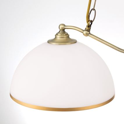 Lestenec na verigi OLD LAMP 2xE27/40W/230V bela/medenina
