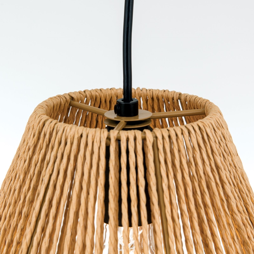 Lestenec na vrvici JUNGLE 1xE27/40W/230V pr. 31 cm konoplja