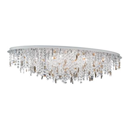 Kristalna stropna svetilka CRYSTALRIVER 21xG9/40W/230V sijajni krom
