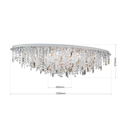 Kristalna stropna svetilka CRYSTALRIVER 21xG9/40W/230V sijajni krom
