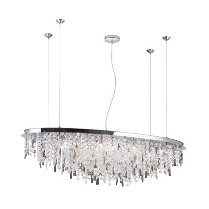 Kristalni lestenec na vrvici CRYSTALRIVER 21xG9/40W/230V sijajni krom