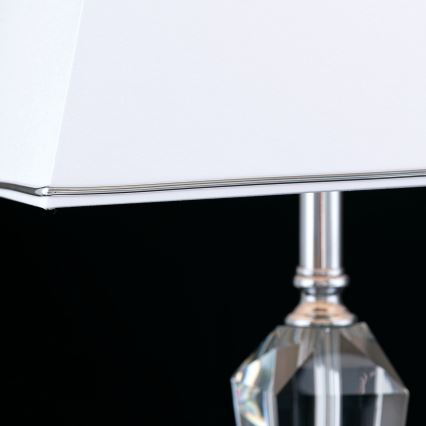 Kristalna namizna svetilka VERONIQUE 1xE27/60W/230V bela/prozorna