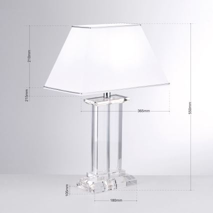 Kristalna namizna svetilka VERONIQUE 1xE27/60W/230V bela/krom