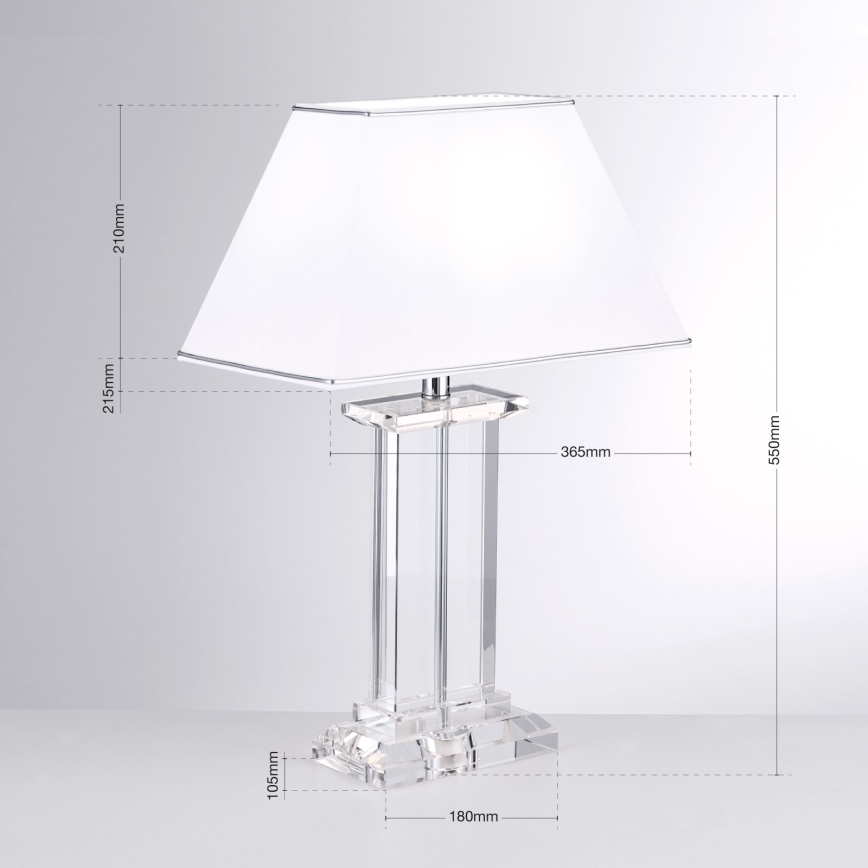 Kristalna namizna svetilka VERONIQUE 1xE27/60W/230V bela/krom