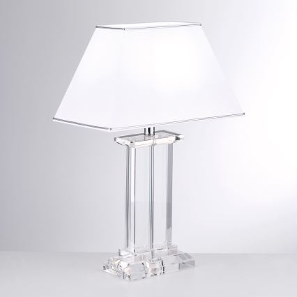 Kristalna namizna svetilka VERONIQUE 1xE27/60W/230V bela/prozorna