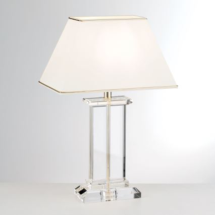 Kristalna namizna svetilka VERONIQUE 1xE27/60W/230V krem barva/prozorna