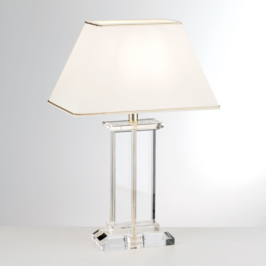 Kristalna namizna svetilka VERONIQUE 1xE27/60W/230V krem barva/prozorna