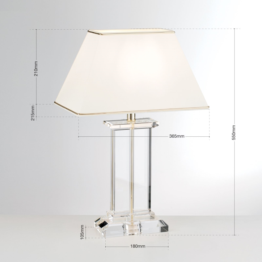 Kristalna namizna svetilka VERONIQUE 1xE27/60W/230V krem barva/prozorna