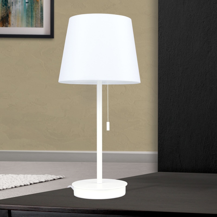Namizna svetilka z USB priključkom LUDWIG 1xE27/40W/230V 50 cm bela