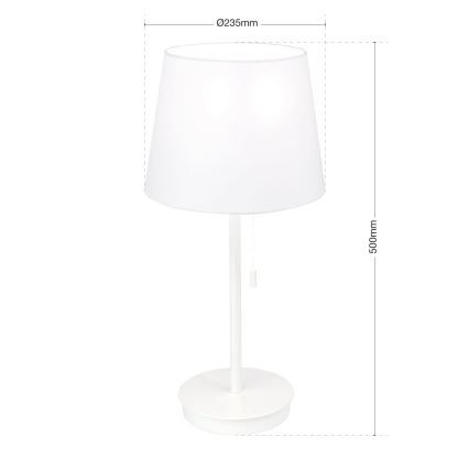 Namizna svetilka z USB priključkom LUDWIG 1xE27/40W/230V 50 cm bela
