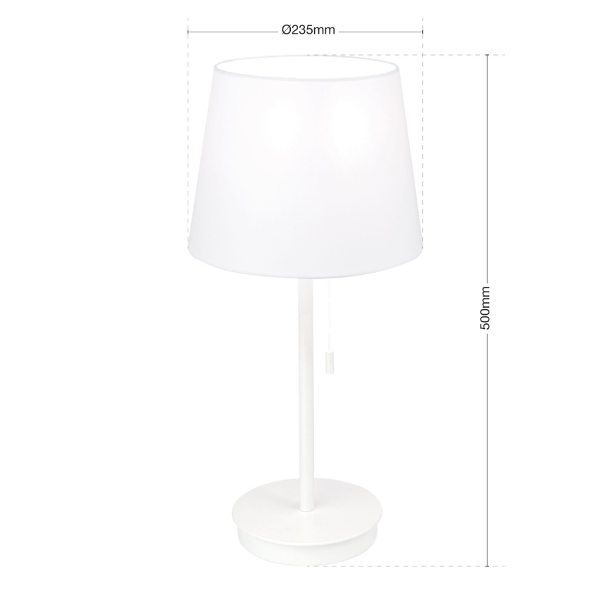 Namizna svetilka z USB priključkom LUDWIG 1xE27/40W/230V 50 cm bela
