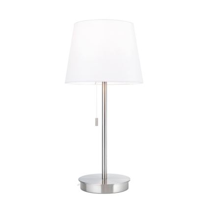 Namizna svetilka z USB priključkom LUDWIG 1xE27/40W/230V 50 cm bela/mat krom