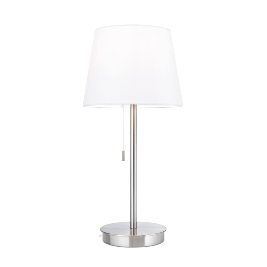Namizna svetilka z USB priključkom LUDWIG 1xE27/40W/230V 50 cm bela/mat krom