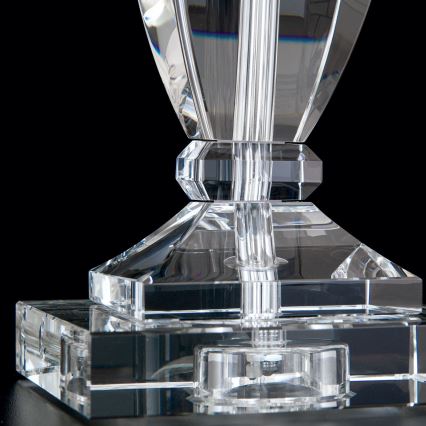 Kristalna namizna svetilka POKAL 1xE27/60W/230V bela/prozorna