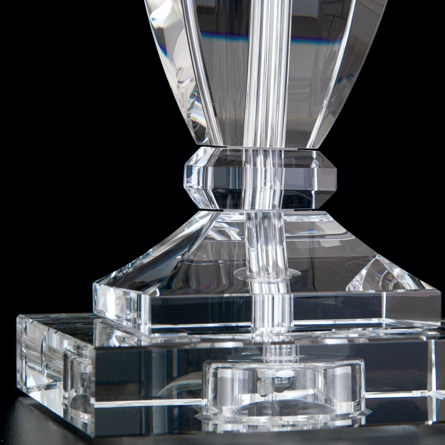 Kristalna namizna svetilka POKAL 1xE27/60W/230V bela/prozorna