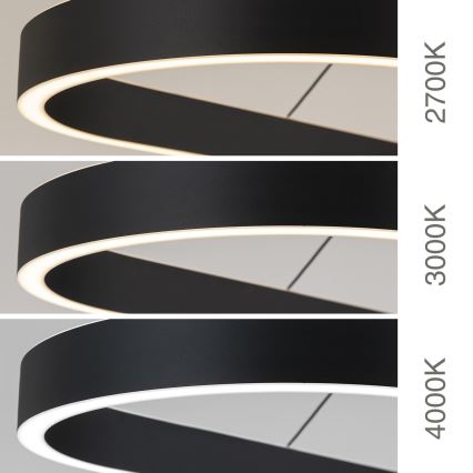 LED lestenec na kablu CARRARA LED/80W/230V 2700/3000/4000K črna