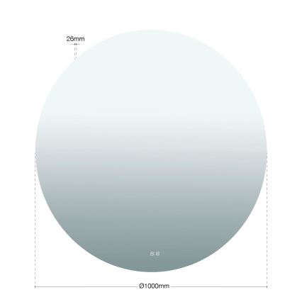 LED kopalniško ogrevano stensko ogledalo z osvetlitvijo FOCUS LED/30W/230V 3000/4200/6000K premer 100 cm IP44