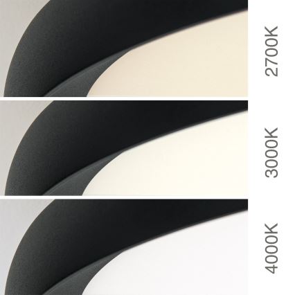 LED stropna svetilka KANT LED/30W/230V 2700/3000/4000K premer 40 cm črna