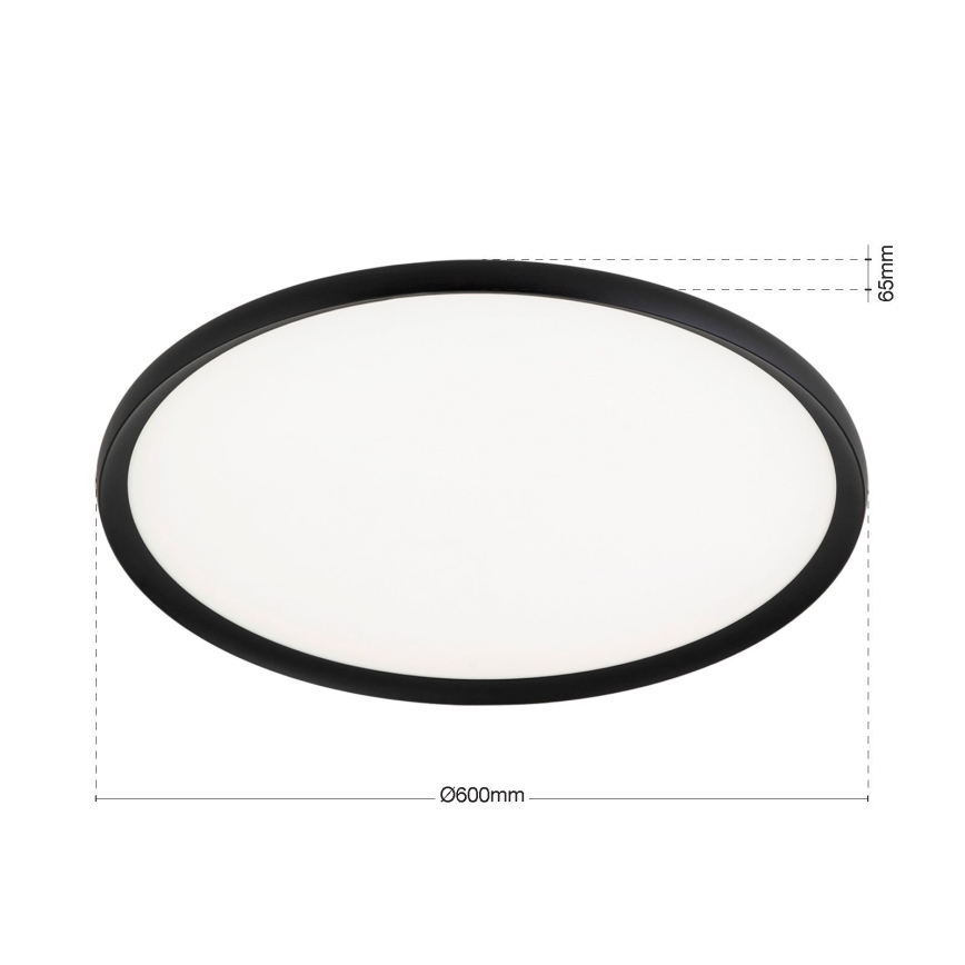 LED stropna svetilka KANT LED/50W/230V 2700/3200/4000K, premer 60 cm, črna