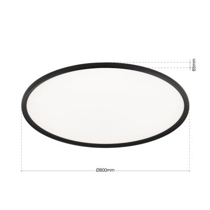 LED stropna svetilka KANT LED/66W/230V 2700/3000/4000K Ø 80 cm črna