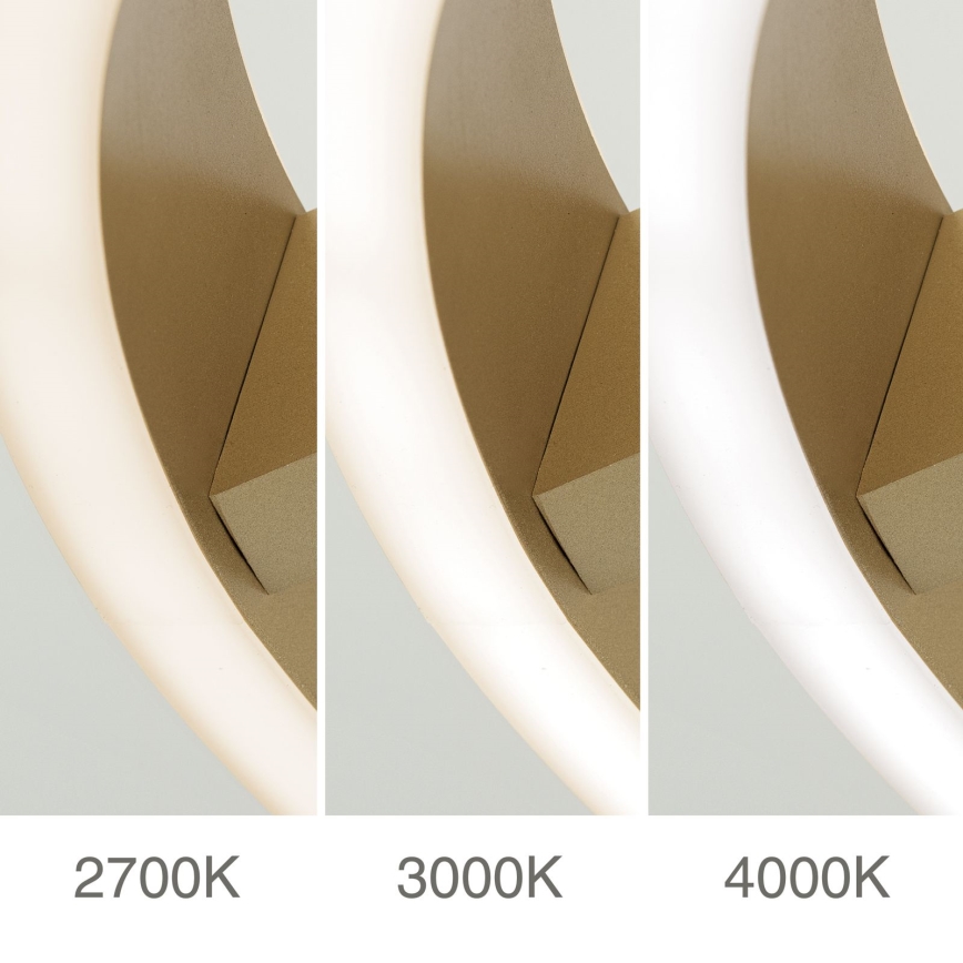 LED stropna svetilka KOLK LED/40W/230V, 2700/3000/4000K, premer 40 cm, zlata