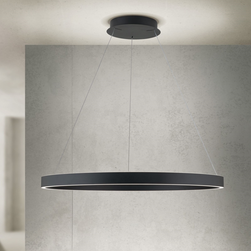 zatemnljiv LED lestenec na kablu KOLK LED/80W/230V 2700/3000/4000K premer 80 cm črna