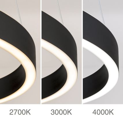 zatemnljiv LED lestenec na kablu KOLK LED/80W/230V 2700/3000/4000K premer 80 cm črna