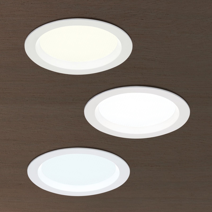 LED z možnostjo zatemnitve kopalniška vgradna stropna svetilka OFFICE LED/15W/230V 3000/4000/6000K premer 14 cm UGR19 IP44 bela