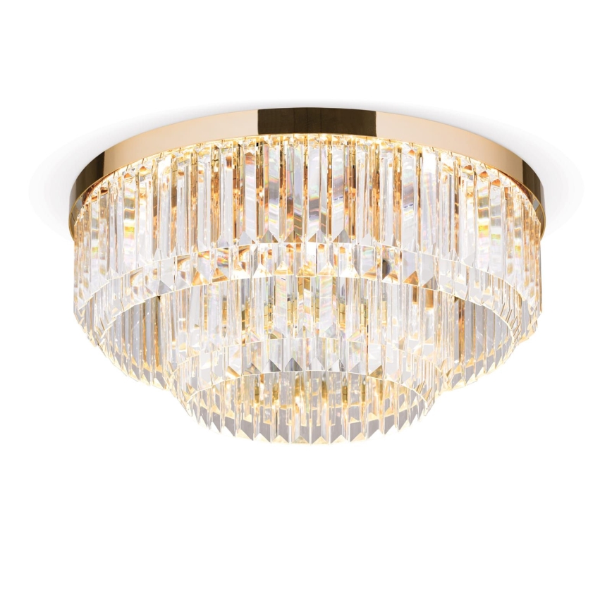 LED Zatemnitvena kristalna stropna svetilka PRISM LED/80W/230V pr. 55 cm 24K zlata