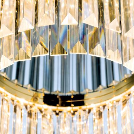 LED Zatemnitvena kristalna stropna svetilka PRISM LED/80W/230V pr. 55 cm 24K zlata