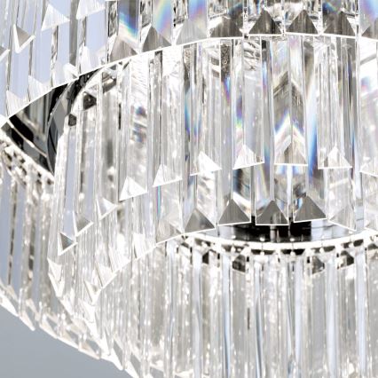 LED Zatemnitvena kristalna stropna svetilka PRISM LED/80W/230V pr. 55 cm sijajni krom