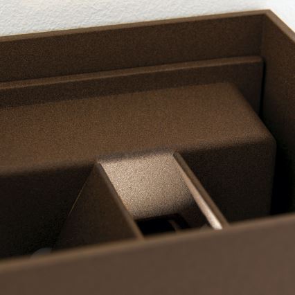 zunanja stenska svetilka z senzorjem gibanja in senzorjem mraka CUBE-S LED/13W/230V IP54 rjava