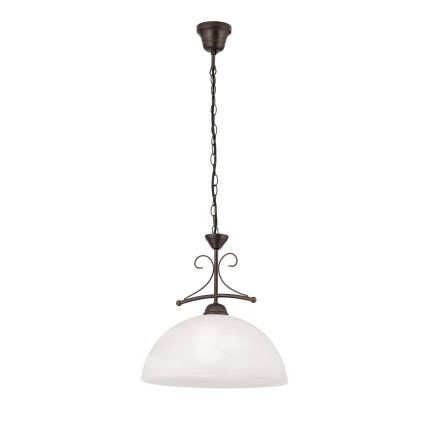 Lestenec na verigi RULA 1xE27/40W/230V premer 35 cm bela/bronza