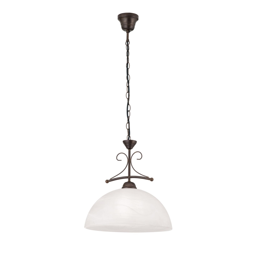 Lestenec na verigi RULA 1xE27/40W/230V premer 35 cm bela/bronza