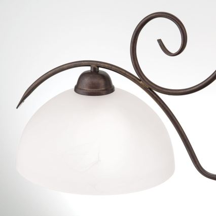 Lestenec na verigi RULA 2xE27/40W/230V bela/bronza