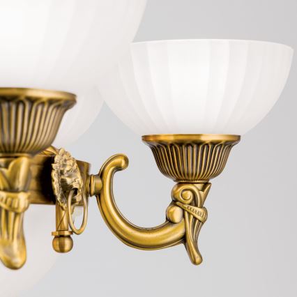 Lestenec na verigi ROCCA 9xE27/60W/230V pr. 75 cm bron/bela